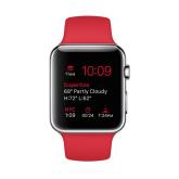 Apple WATCH 1. Generation 42mm silbernes Edelstahlgehäuse rotes Sportarmband