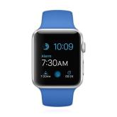 Apple WATCH Sport 1. Generation 42mm silbernes Aluminiumgehäuse blaues Sportarmband