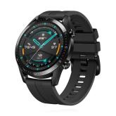 Huawei Watch GT 2 46mm Schwarz (matt) mit Silikonarmband 