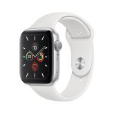 Apple WATCH Series 5 44mm GPS Aluminiumgehäuse Silber Sportarmband Weiß